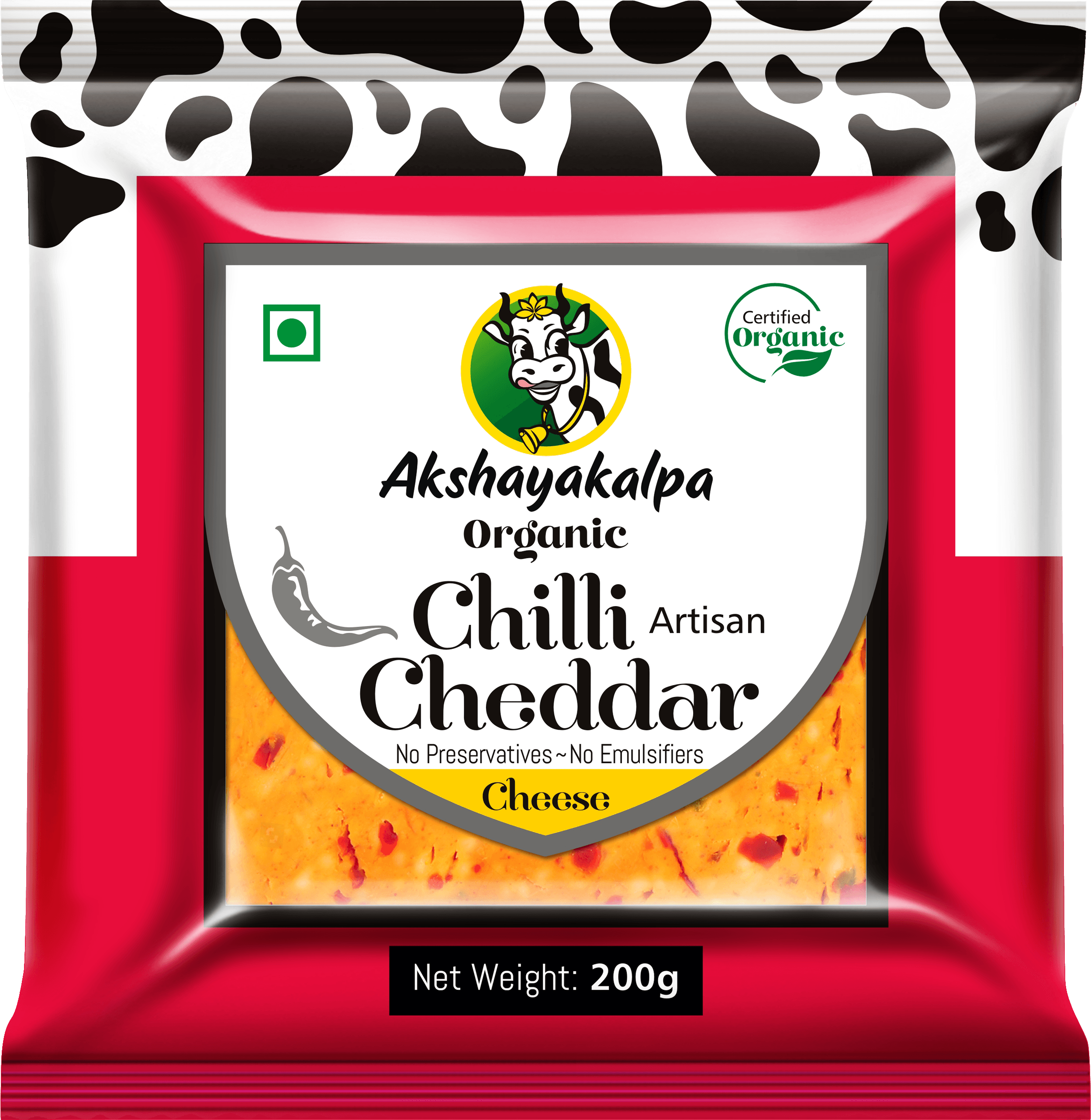 Akshayakalpa Organic Handcrafted Artisan Organic Chilli Cheddar 200g