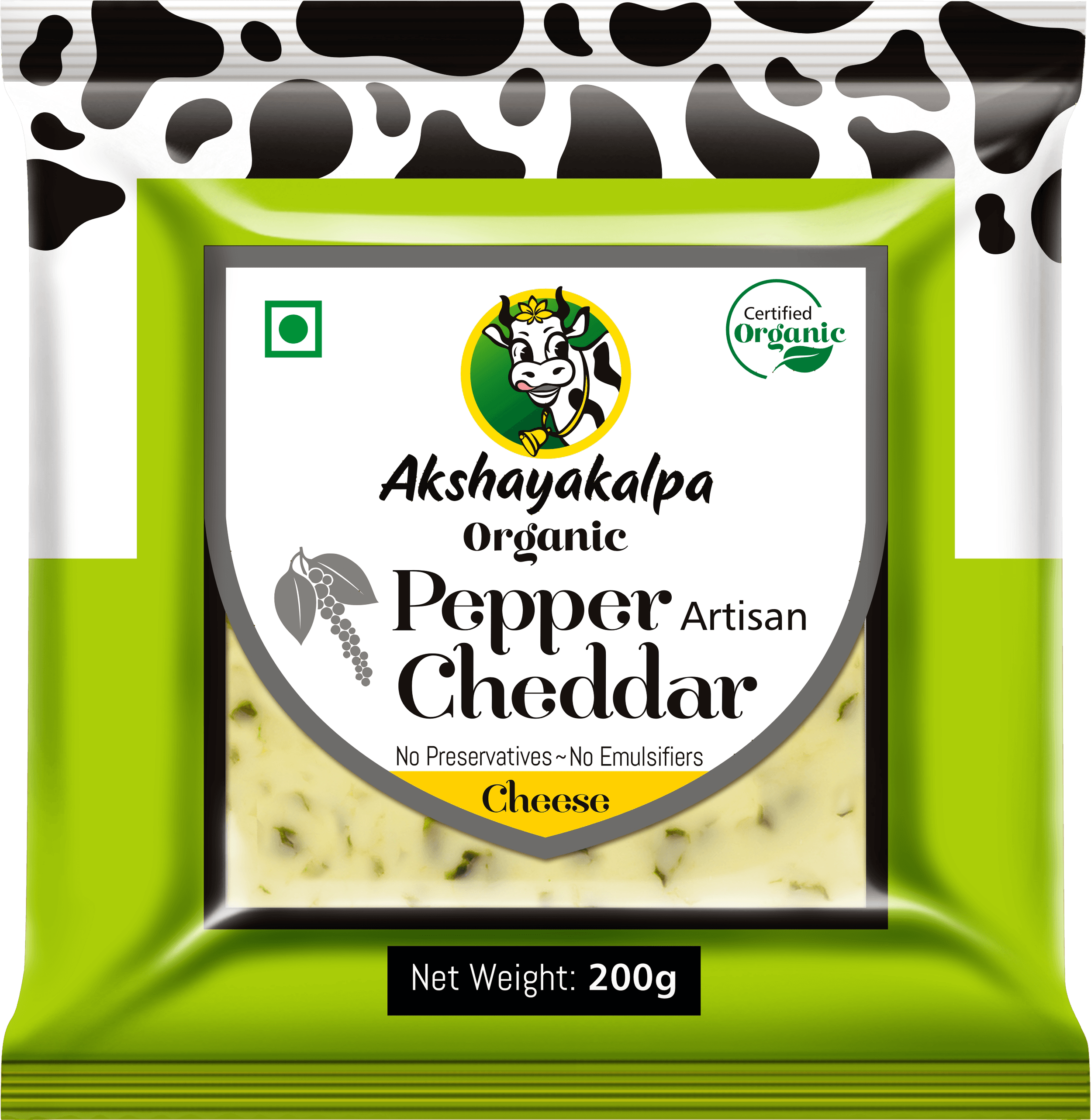 Akshayakalpa Organic Handcrafted Artisan Organic Pepper Cheddar 200g