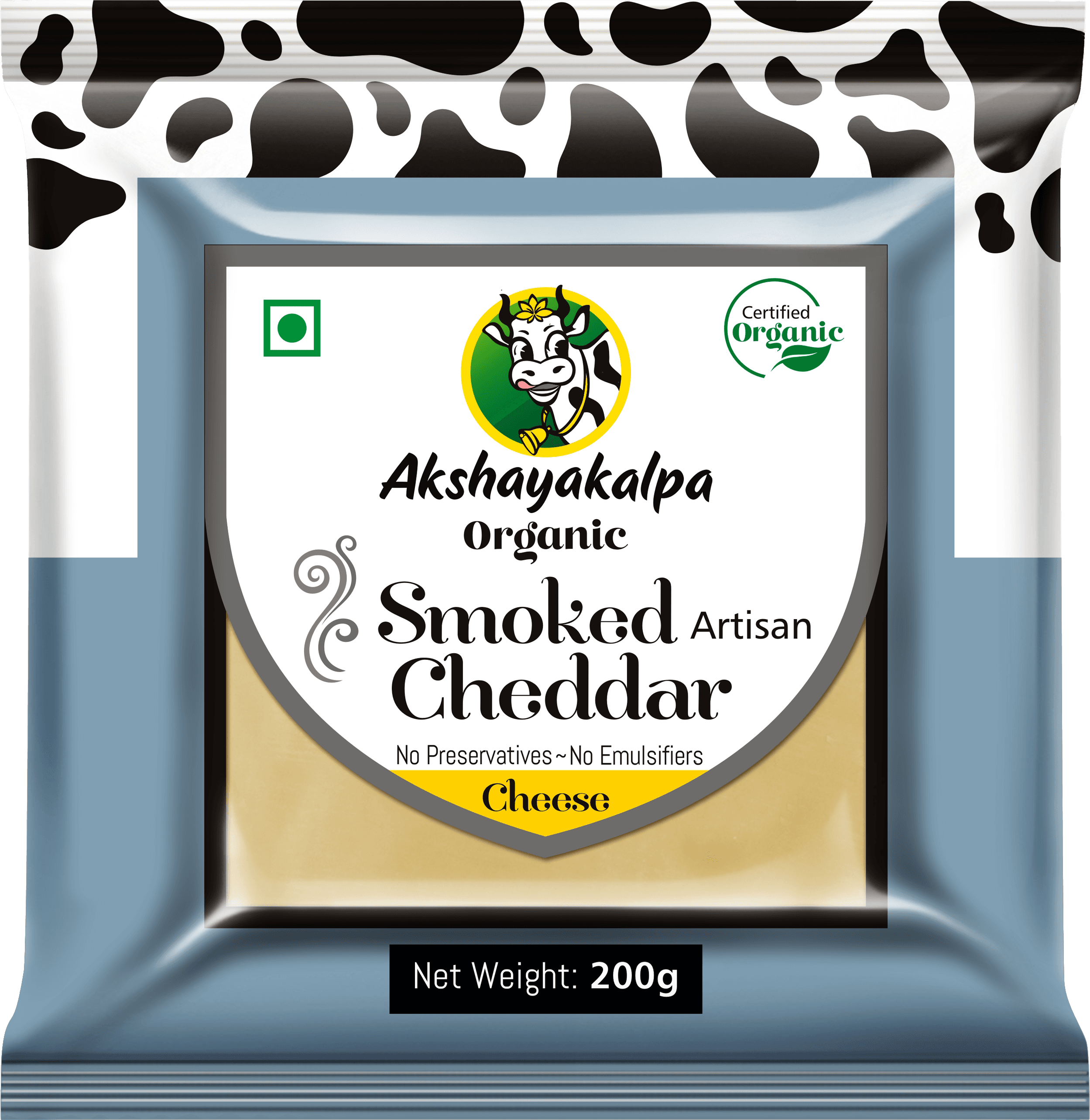 Akshayakalpa Organic Handcrafted Artisan Organic Smoked Cheddar 200g