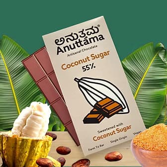 Anuttama 55% Cocoa | Sweetned with Coconut sugar 50g
