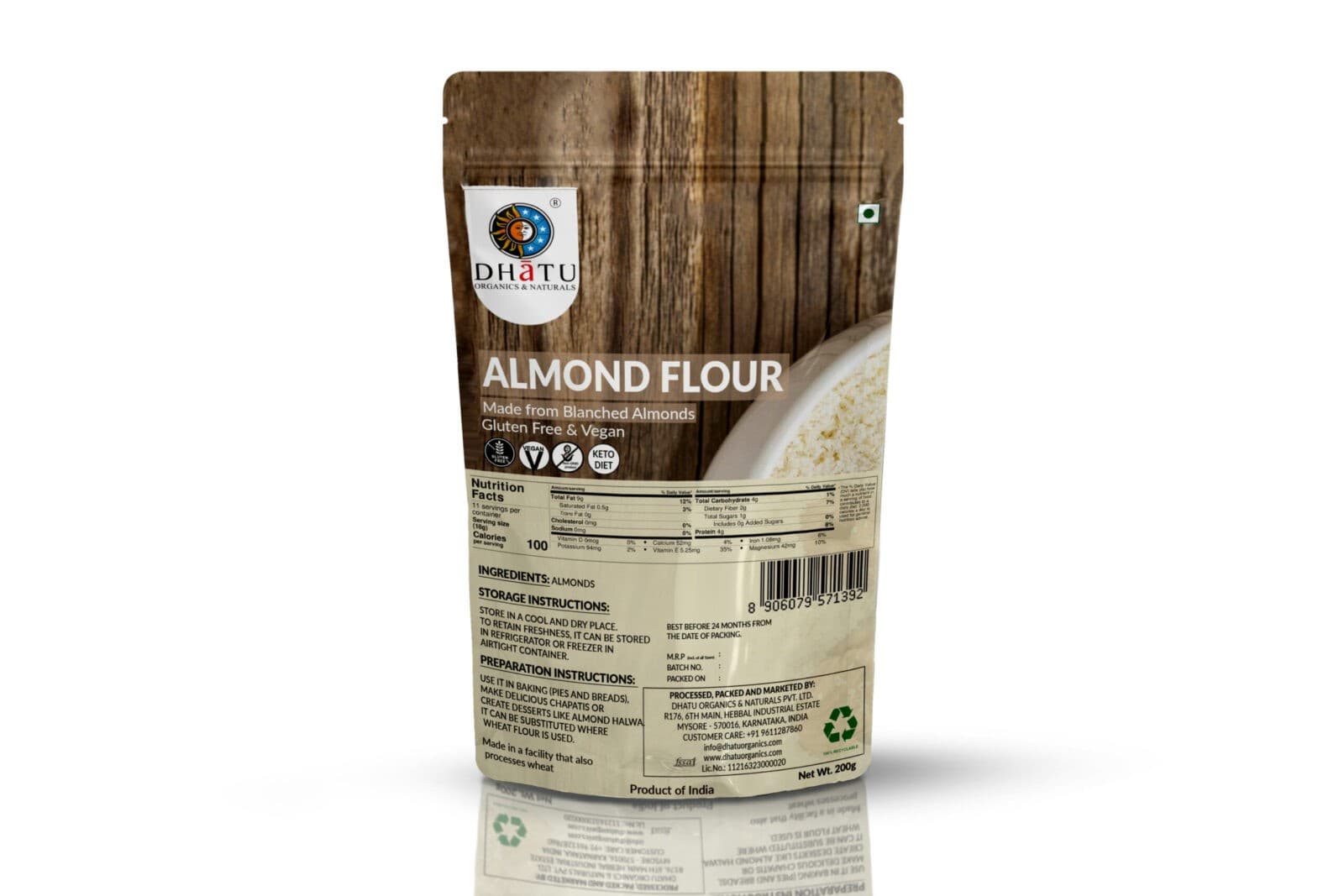 Dhatu Organics Almond Flour 200g