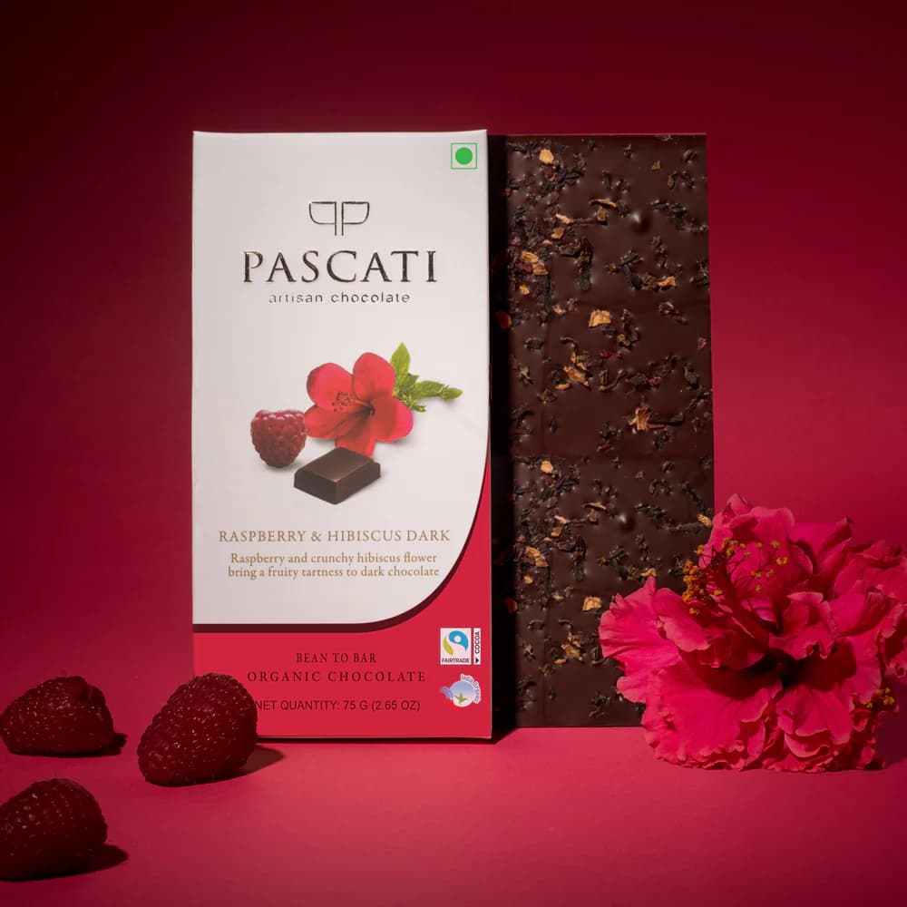 Pascati Artician Chocolate Raspberry Hibiscus Chocolate 75gm