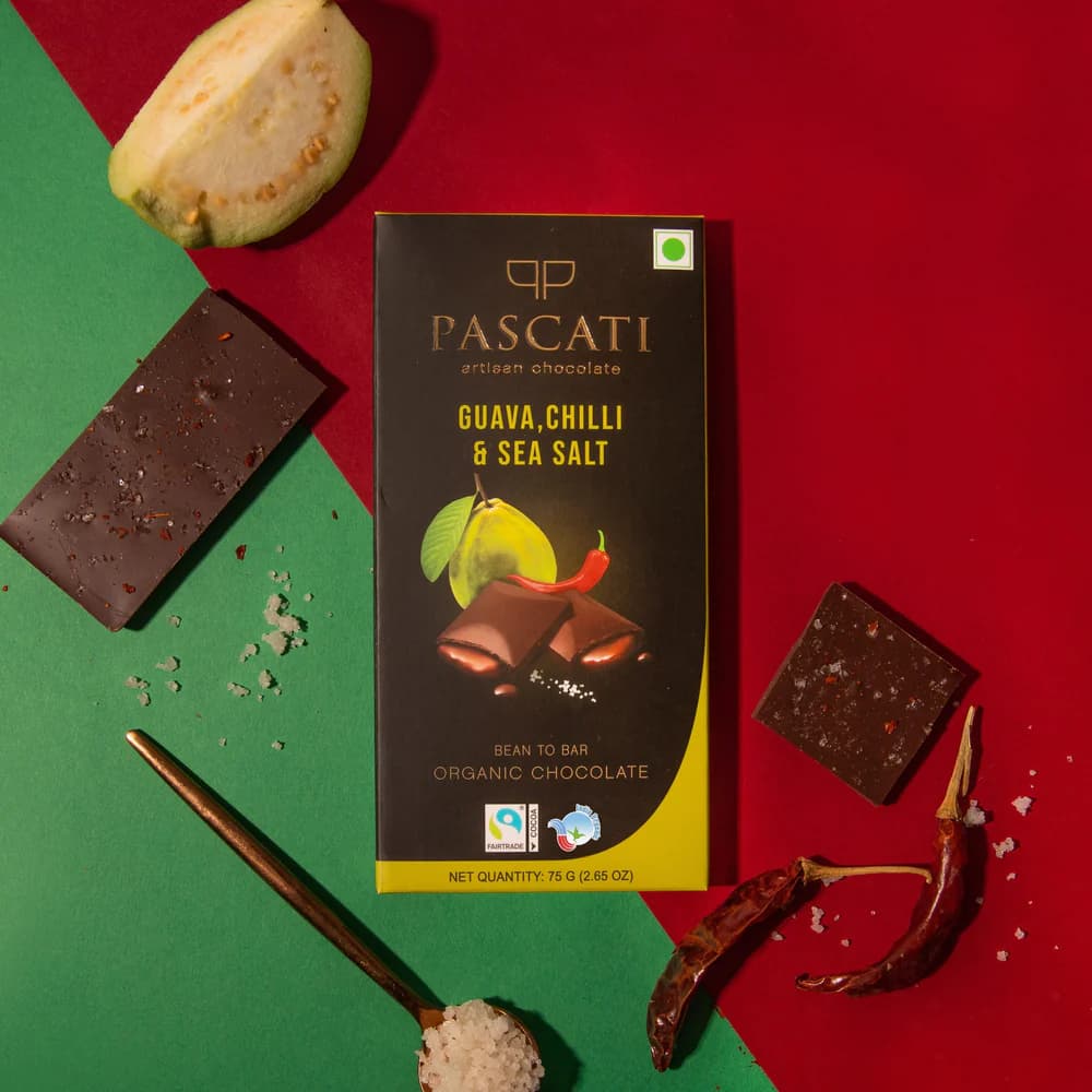 Pascati Artician Chocolate Guava,Chilli Seasalt Chocolate 75gm